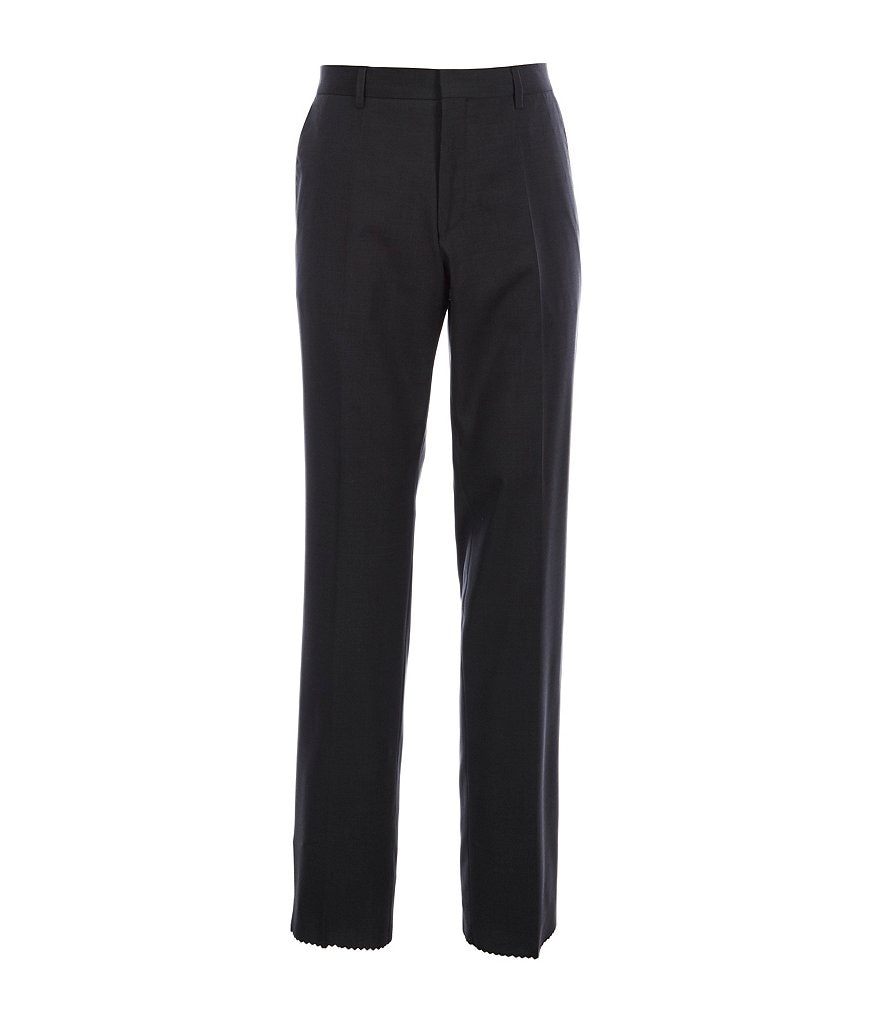 Hugo Boss Madisen Classic Fit Flat Front Solid Wool Dress Pants