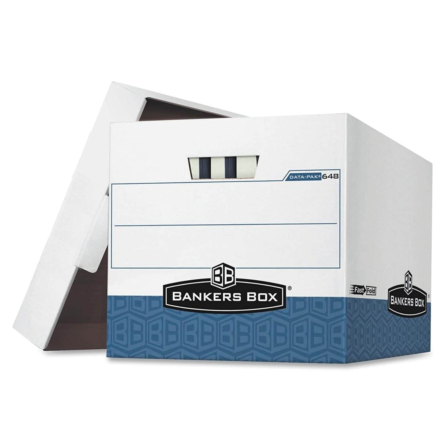 Bankers Box Data-Pak Heavy-Duty Storage Boxes, FastFold, Lift-Off Lid, Fits Computer Paper, Case of 12 (00648)