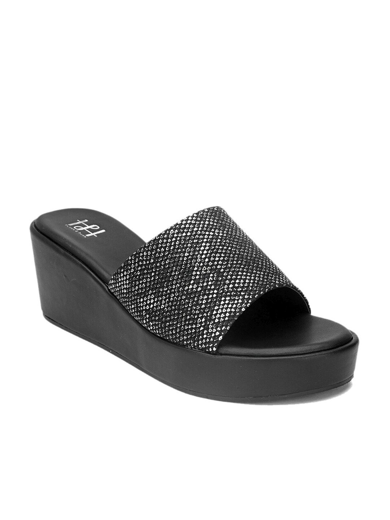 Hydes N Hues Women's Black Casual Wedges