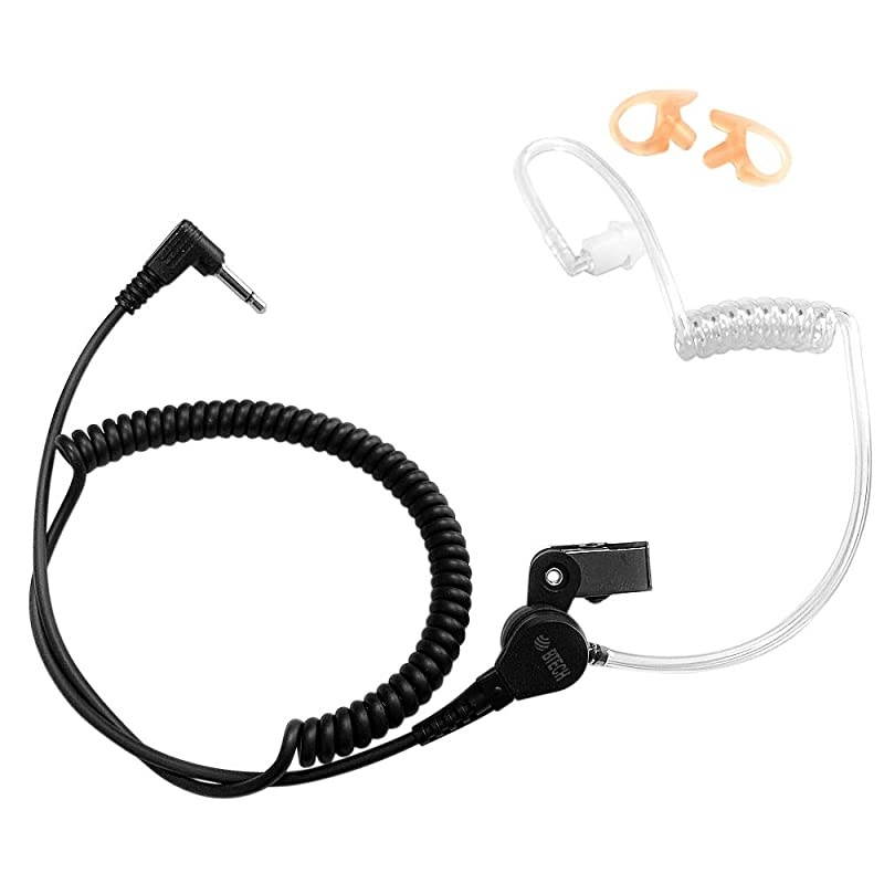 QHM01 35mm ListenONLY HeavyDuty Surveillance Earpiece Includes earmolds and Earbud with Clear Acoustic Coil Tube for TwoWay Radios Transceivers and Radio Speaker Mics Jacks