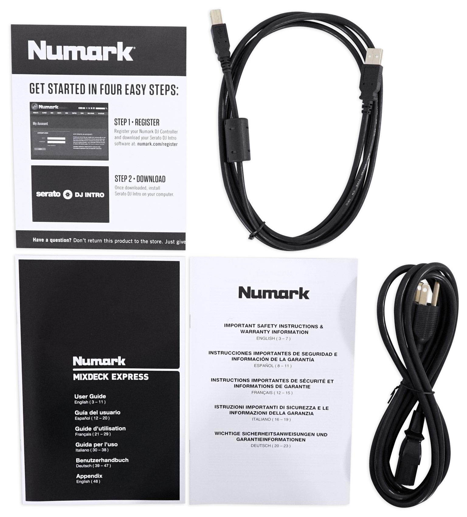 Numark Mixdeck Express DJ Mixer/Controller, Dual CD+USB Playback+Headphones+Mics