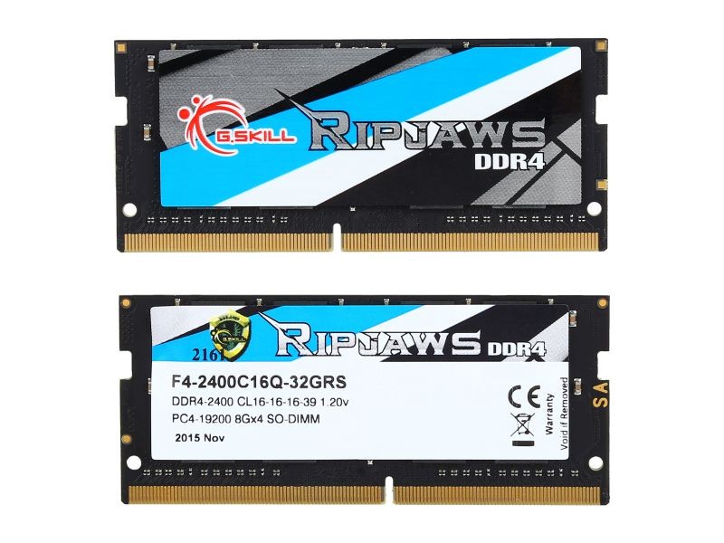 G.SKILL Ripjaws SO-DIMM 8GB 260-Pin DDR4 SO-DIMM DDR4 3200 (PC4 25600) Laptop Memory Model F4-3200C18S-8GRS