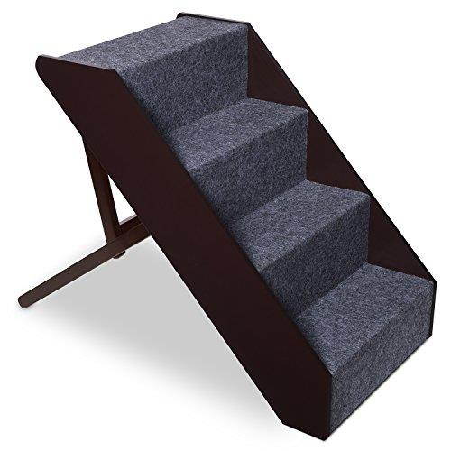Arf Pets Wood Dog stairs, 5 levels Height Adjustment Pet Steps, Foldable