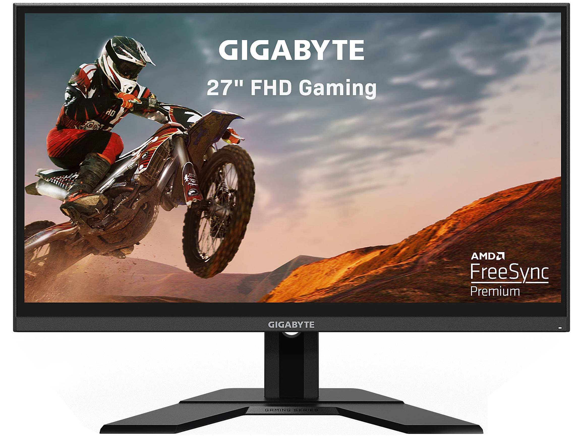 GIGABYTE G27F 27" 144Hz 1080P Height Adjustable Gaming Monitor, 1920 x 1080 IPS Display, 1ms (MPRT) Response Time, 95% DCI-P3, FreeSync Premium, 1x DisplayPort 1.2, 2x HDMI 1.4, 2x USB 3.0