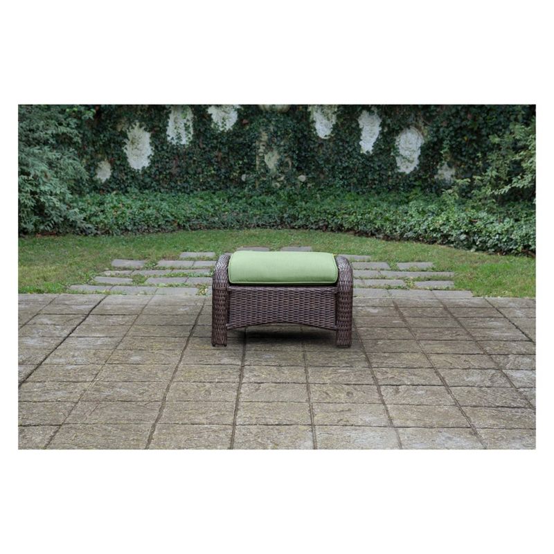 La-Z-Boy Outdoor Sawyer 6pc Wicker Outdoor Seating Set with Sunbrella Spectrum Cilantro Cushion