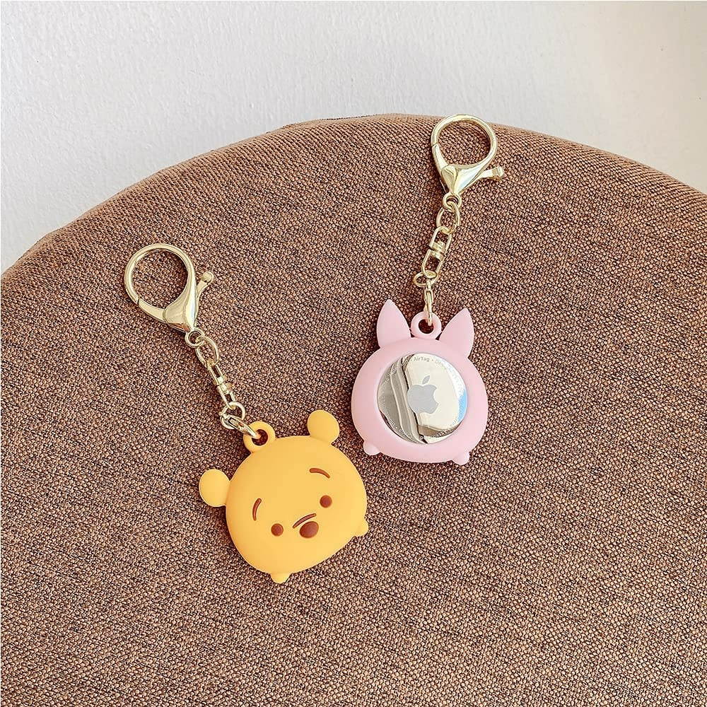 TXGOT Protective Case for AirTag Case (2021),3D Cute Fashion Cartoon Cover Designed Portable Tracker Holder Silicone Case with Anti-Lost Keychain Ring for Apple AirTag (Donald Duck)