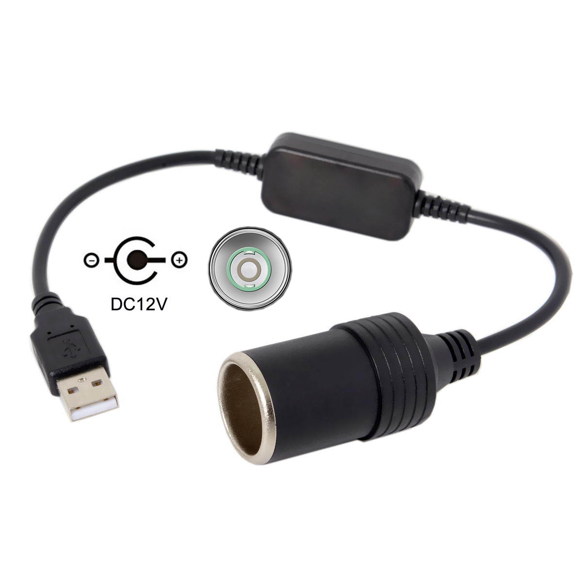 USB 5V To DC 12V Car Charger Socket Converter Adapter Auto Interior Accessories