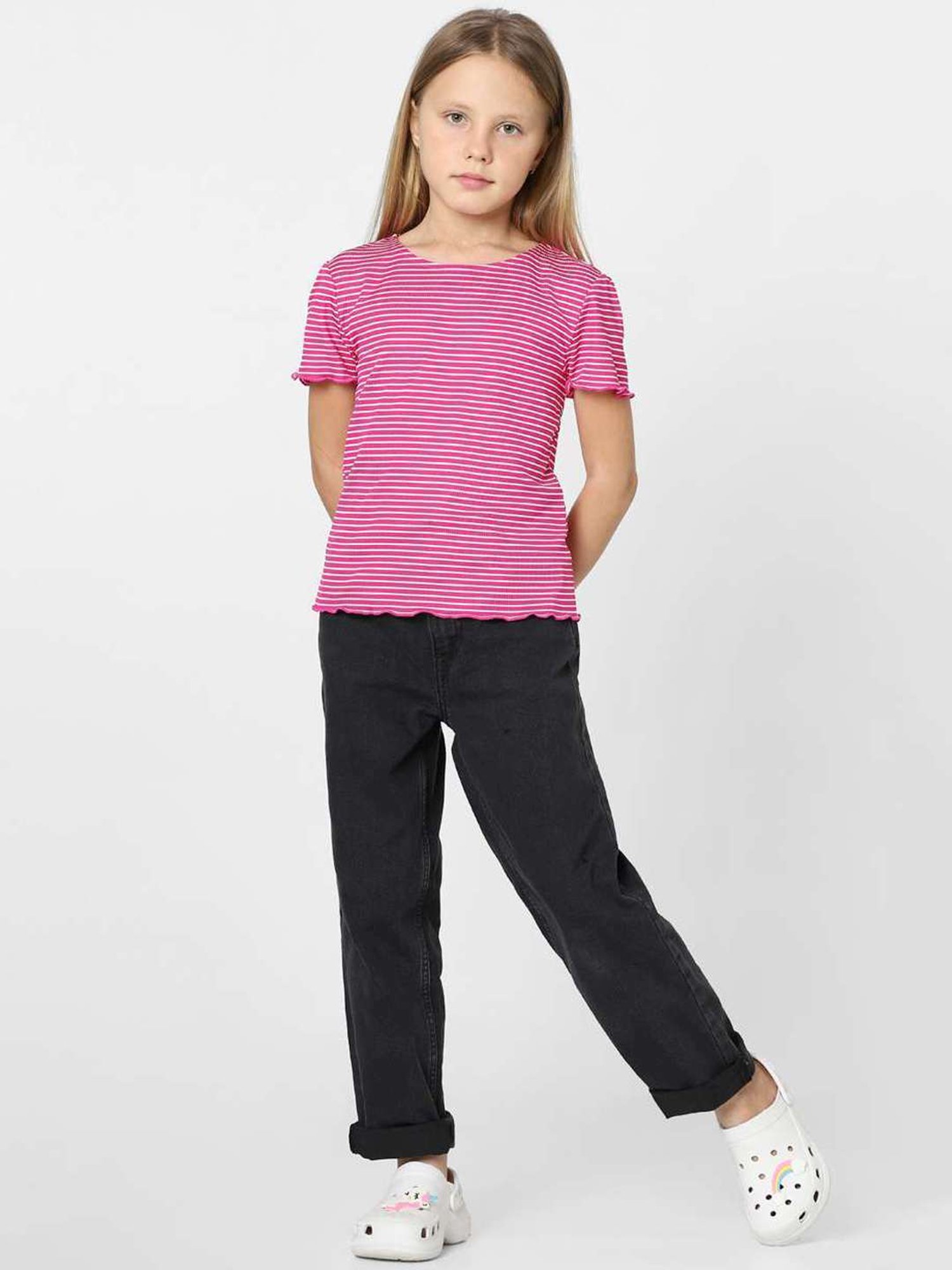 KIDS ONLY Pink Striped T-Shirt