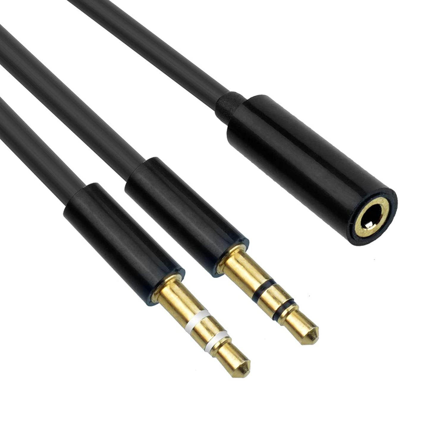 SIENOC 1.5m 3.5mm Stereo Earphone Headphone Audio Splitter Jack 1 Female to 2 Male Cable