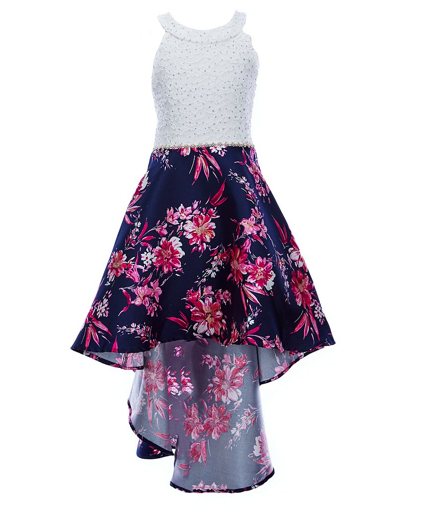 Poppies and Roses Big Girls 7-16 Flutter-Sleeve Double Hem Fit-And-Flare Dress