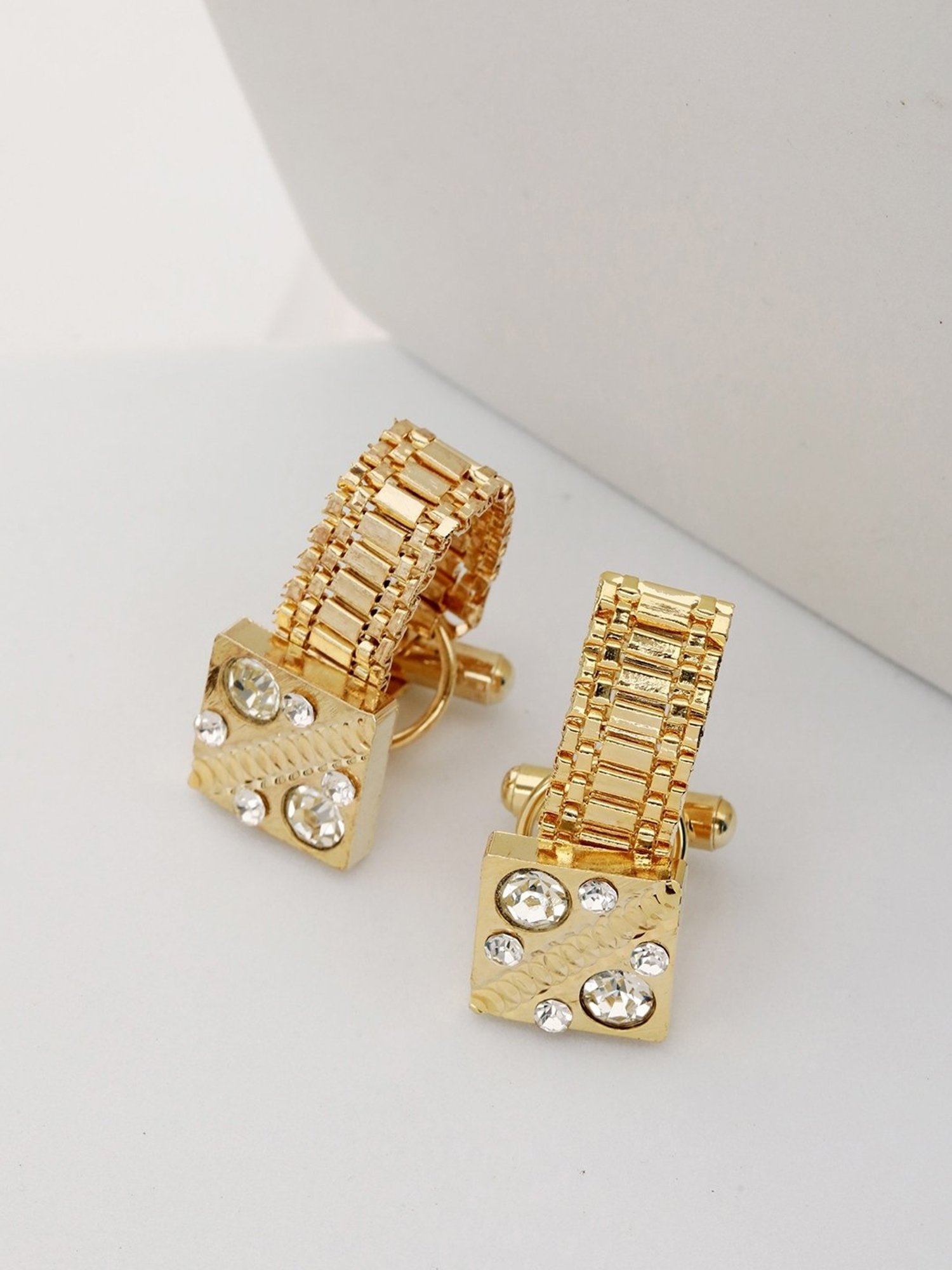 Bold by Priyaasi Halo Circle Golden Cufflinks for Men