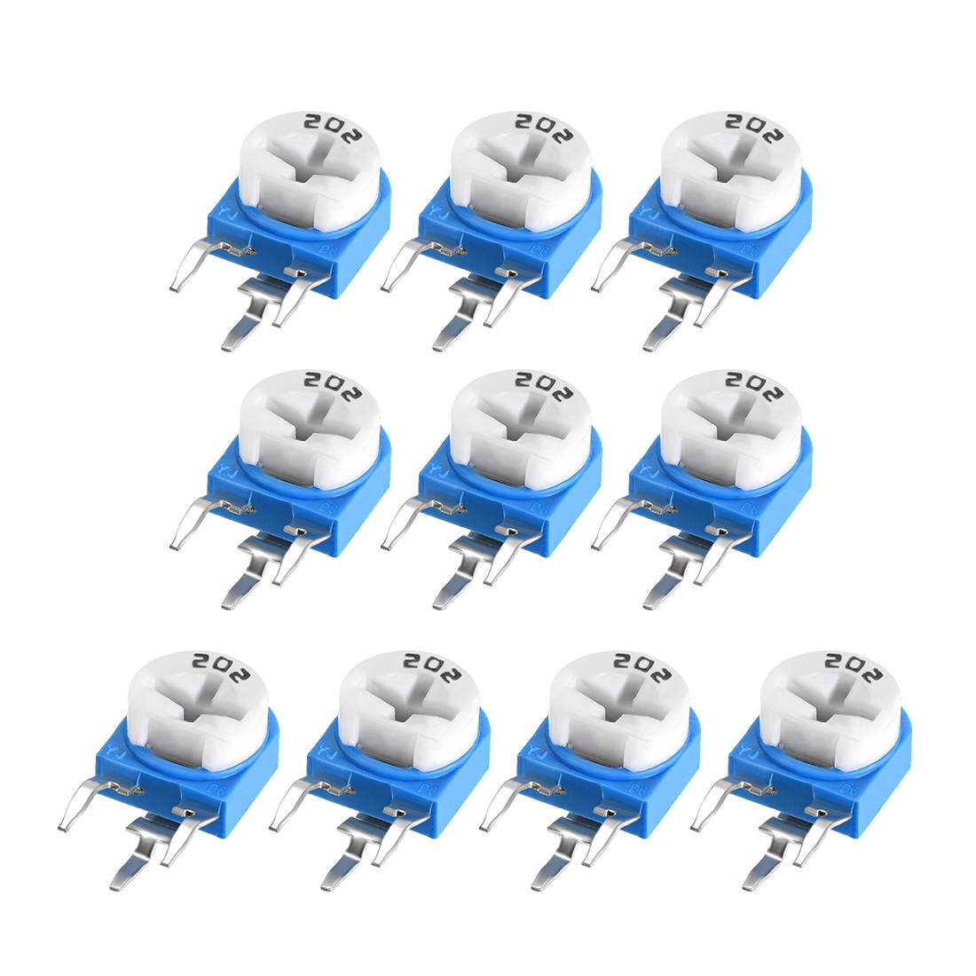 Trimmer Potentiometer 2K Ohm Top Adjustment Horizontal Variable Resistors 10Pcs