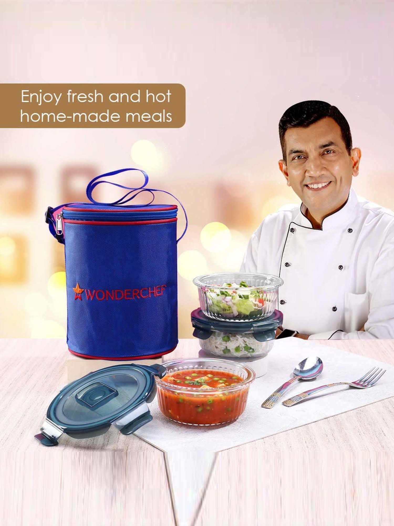 Wonderchef Verona Microwave Safe 3-Piece Lunch Box Set