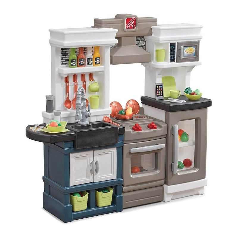 Step2 Plastic Pretend Play Modern Metro Kitchen Set with Utensil Accessories