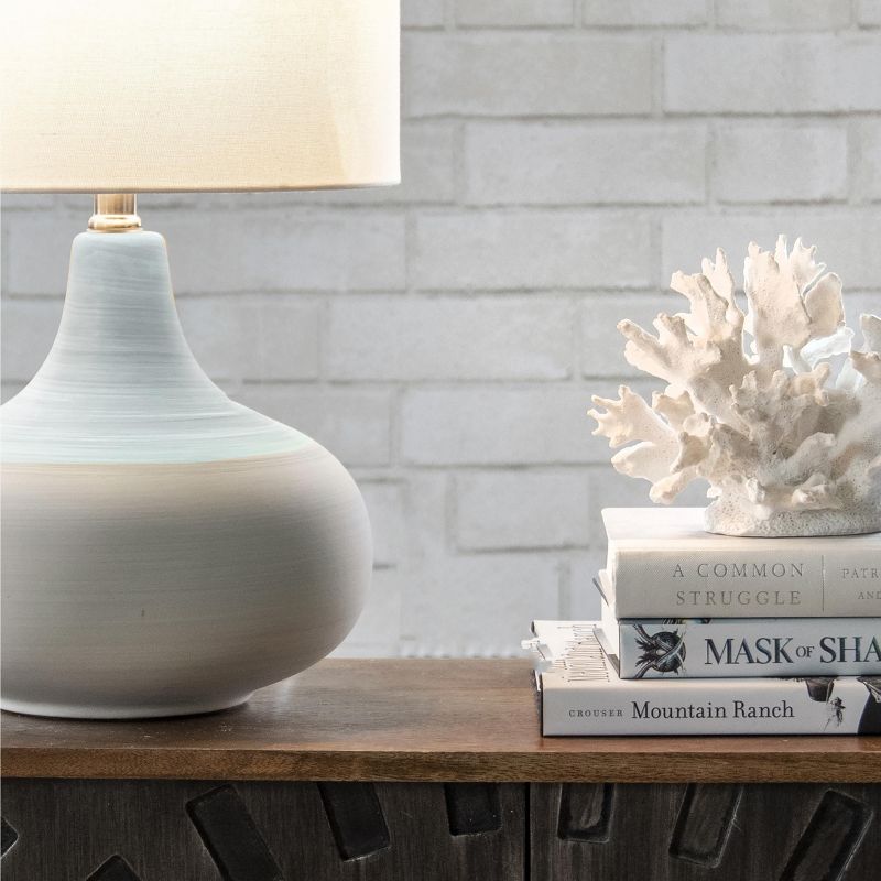 nuLOOM Vienna 22" Ceramic Table Lamp Lighting - White 21.5" H x 11.5" W x 11.5" D