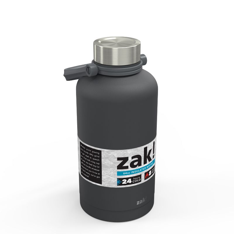 Zak Designs! 64oz Double Wall Stainless Steel Growler - Dark Gray