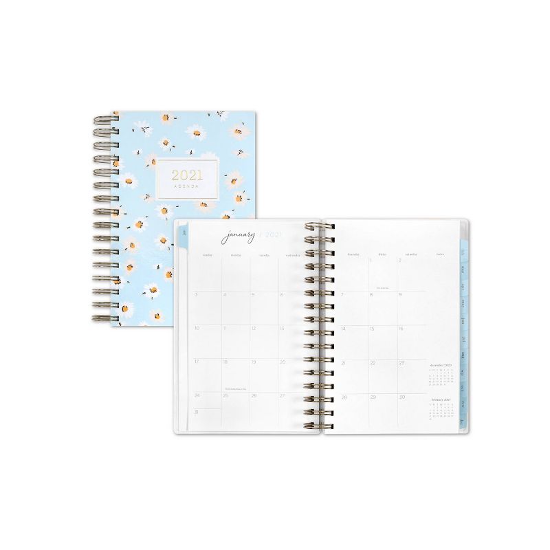 2021 Frosted Plastic Planner 5" x 8" Daily/Monthly Wirebound Amelia Blue - cupcakes and cashmere for Blue Sky