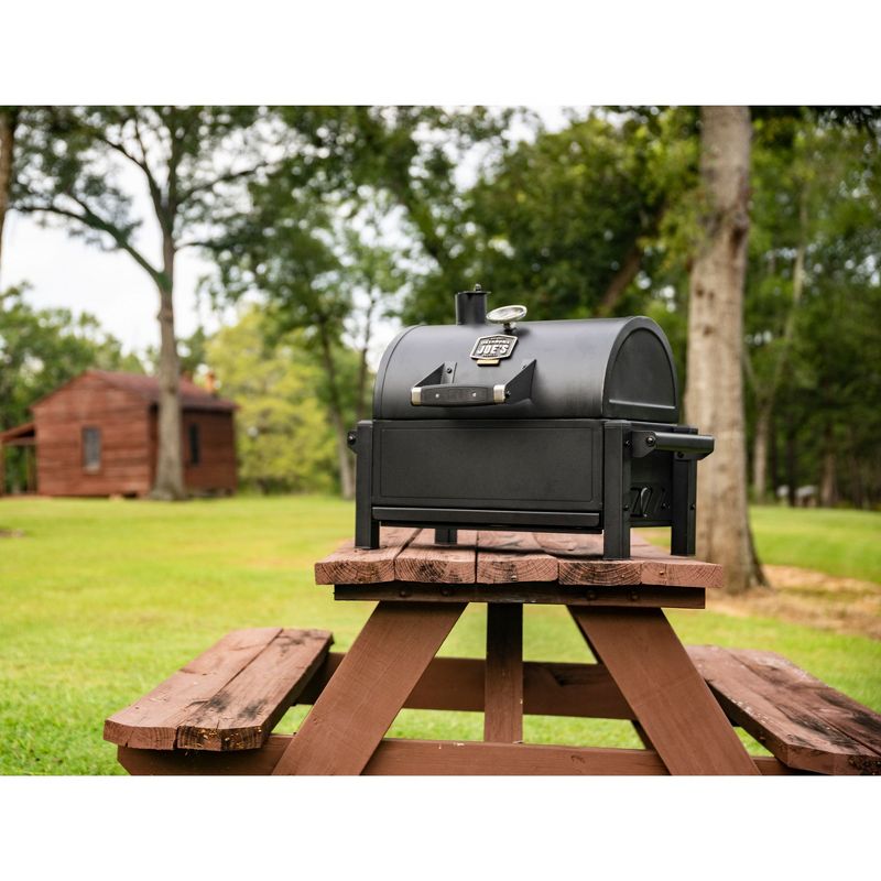 Oklahoma Joe's 19402088 Rambler Heavy Duty 218 Square Inch Cooking Area Portable Tabletop Steel Charcoal Grill with Cast Iron Grates and Carry Handles