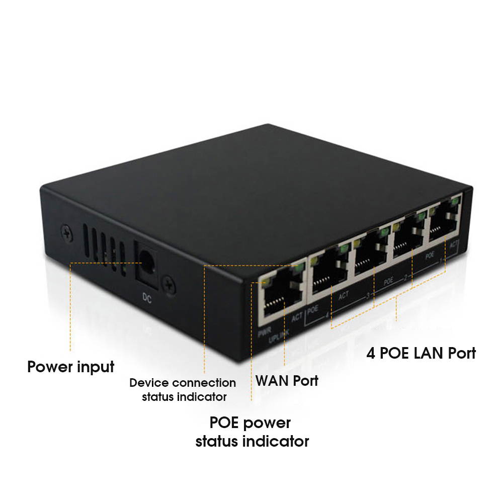 EDUP EP-PS1024 4 port 10/100Mbps PoE Ethernet Switch