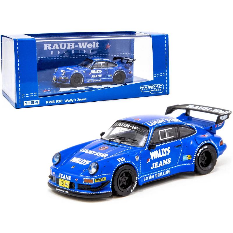 Porsche RWB 930 "Wally's Jeans" Blue "RAUH-Welt BEGRIFF" 1/64 Diecast Model Car by Tarmac Works