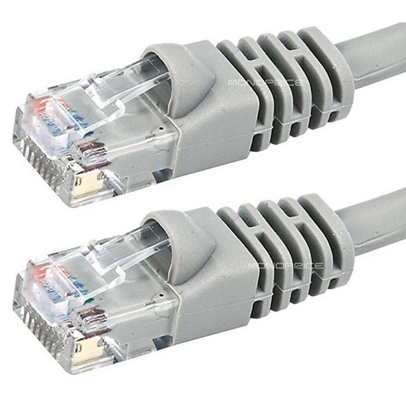 Monoprice Cat6 Ethernet Patch Cable - 50 Feet - Gray | Network Internet Cord - RJ45, Stranded, 550Mhz, UTP, Pure Bare Copper Wire, 24AWG