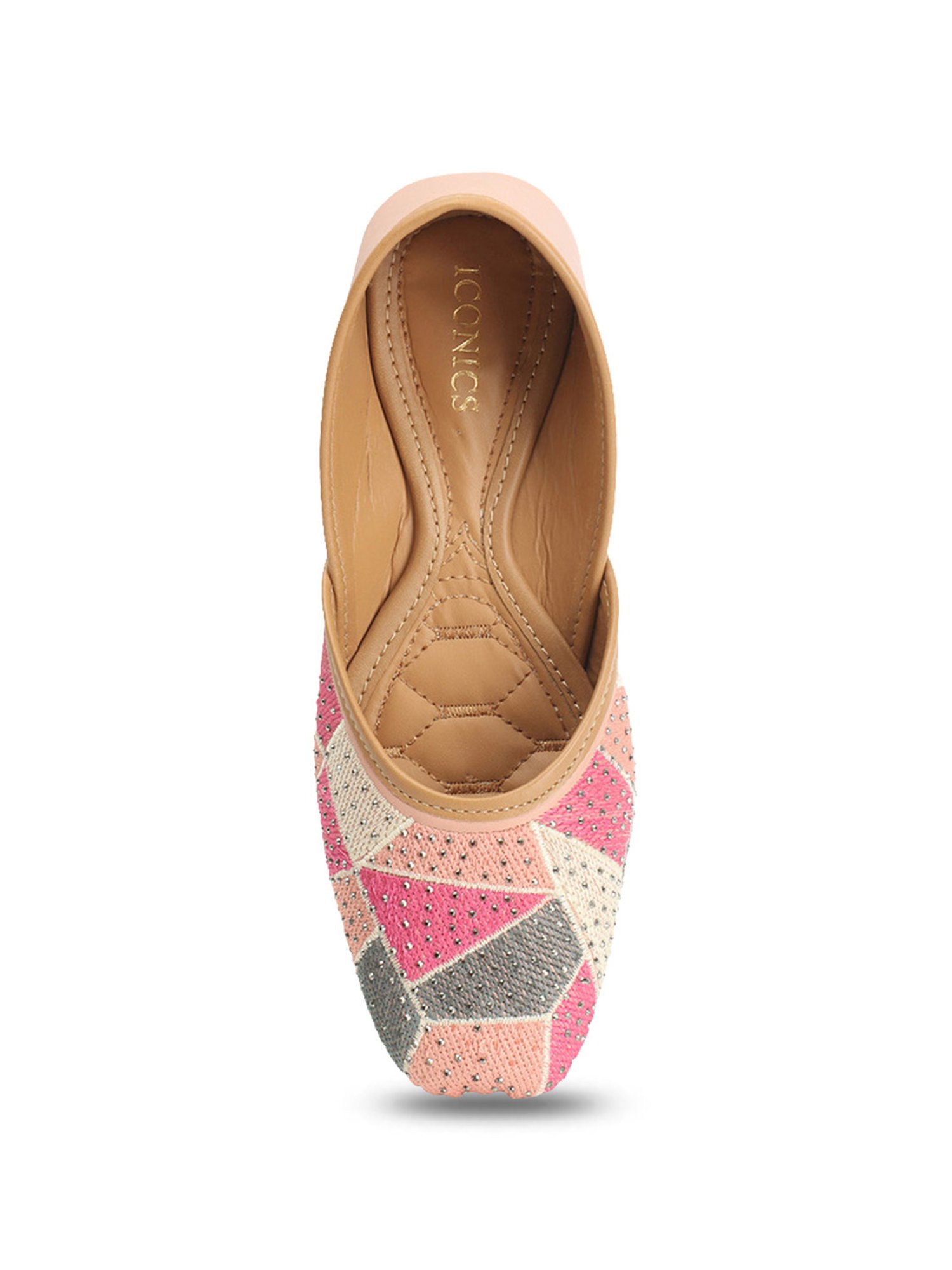 Iconics Women's Peach Ethnic Juttis