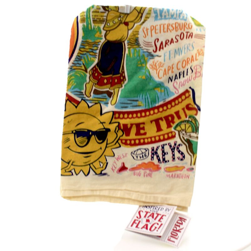 Tabletop 28.0" Retro Florida Dish Towel 100% Cotton Clean Up Kitchen Primitives By Kathy  -  Kitchen Towel