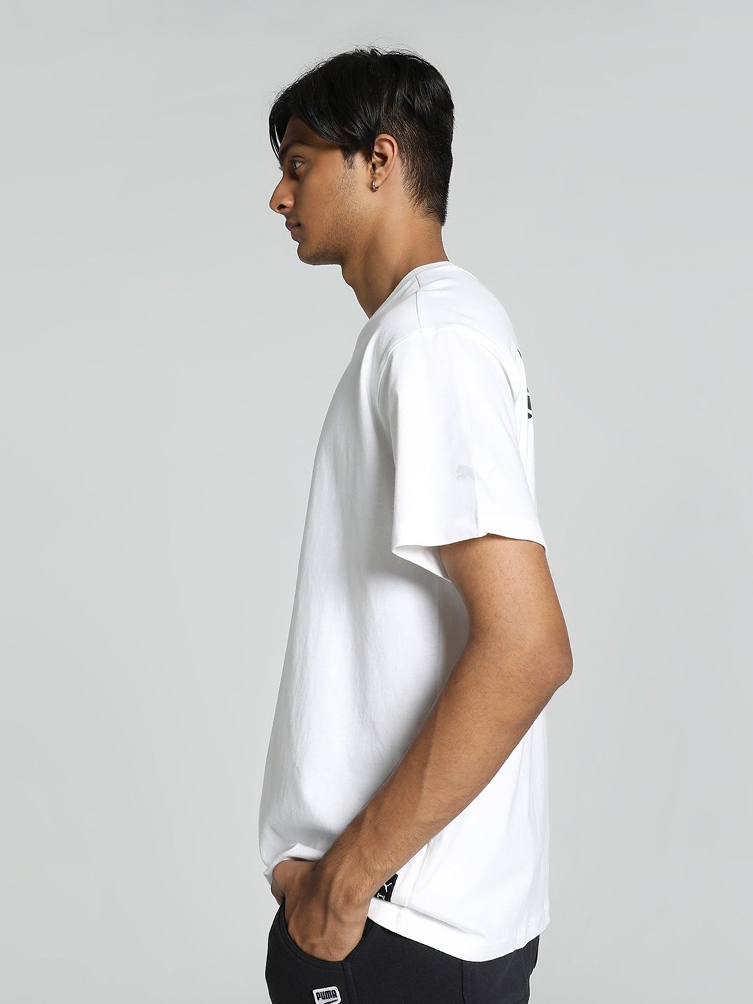Puma Melo Alwayz On White Regular Fit Oversized Basketball T-Shirt
