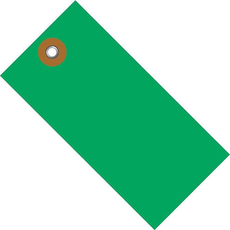 The Packaging Wholesalers Tyvek Shipping Tags 6 1/4" x 3 1/8" Green 100/Case G14081C