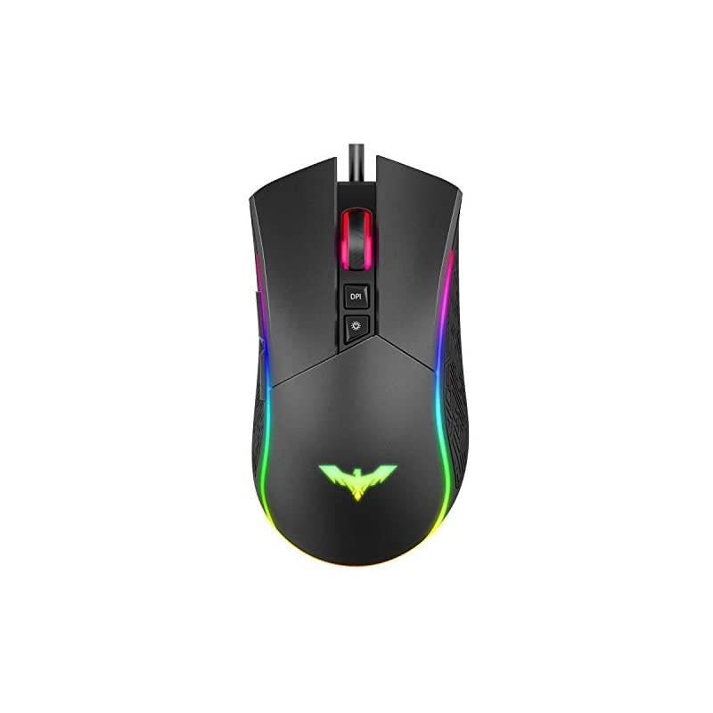 RGB Gaming Mouse Wired Programmable Ergonomic USB Mice 4800 Dots Per Inch 7 Buttons amp 7 Color Backlit for Laptop PC Gamer Computer Desktop