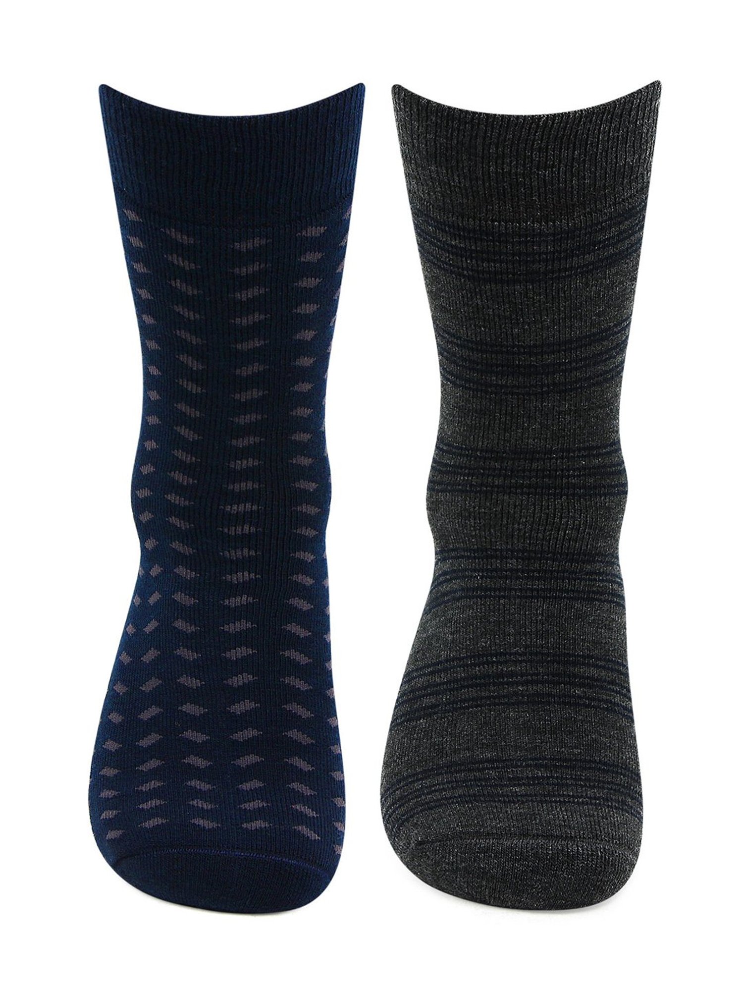 Bonjour Navy and Dark Grey Socks (Pack Of 2)