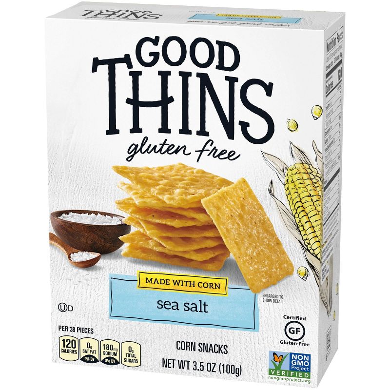 Good Thins Sea Salt Corn Snacks Gluten Free Crackers - 3.5oz