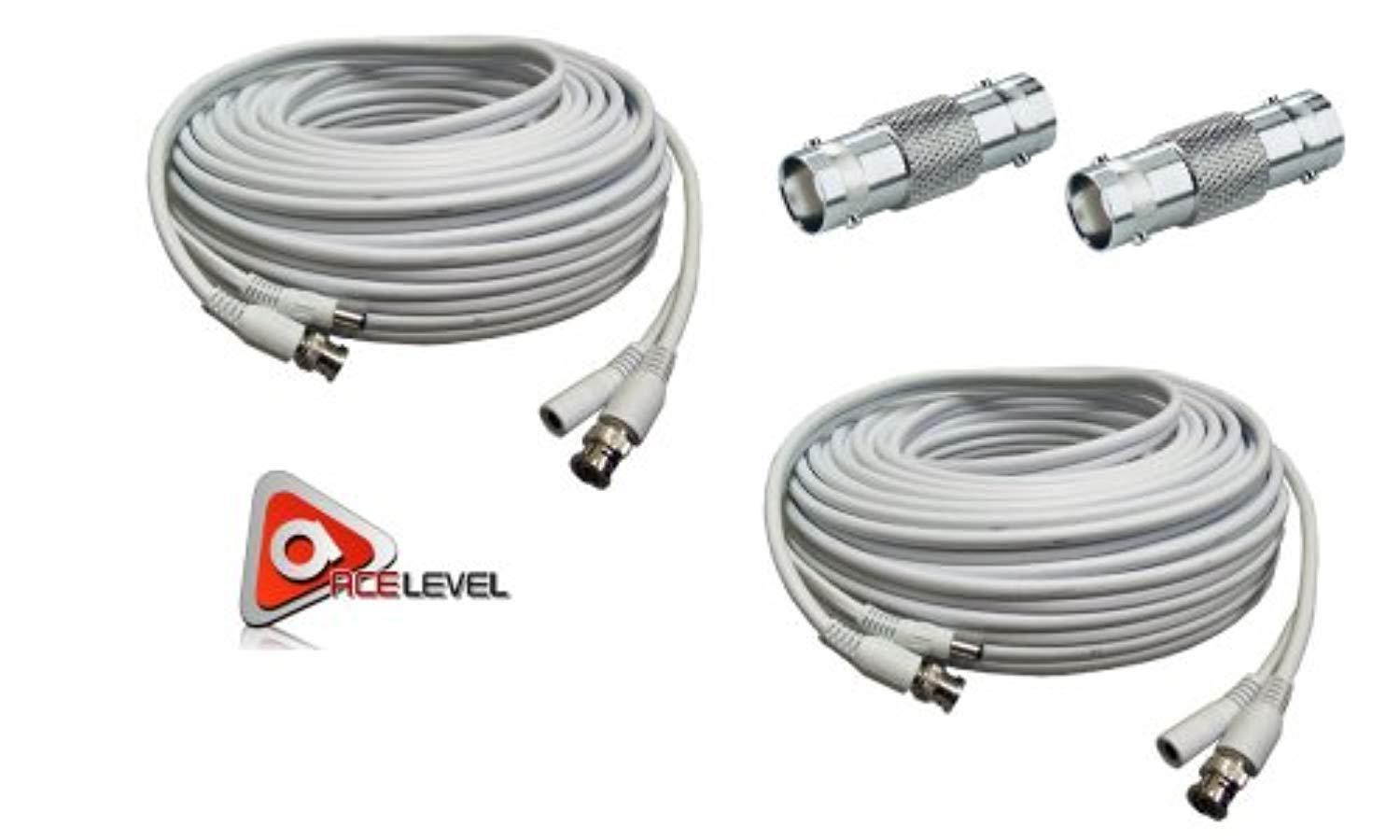 ACELEVEL 2PK RG59 PREMIUM UL LISTED 100FT CAB FOR SDI LOREX SYSTEMS WHITE COLOR