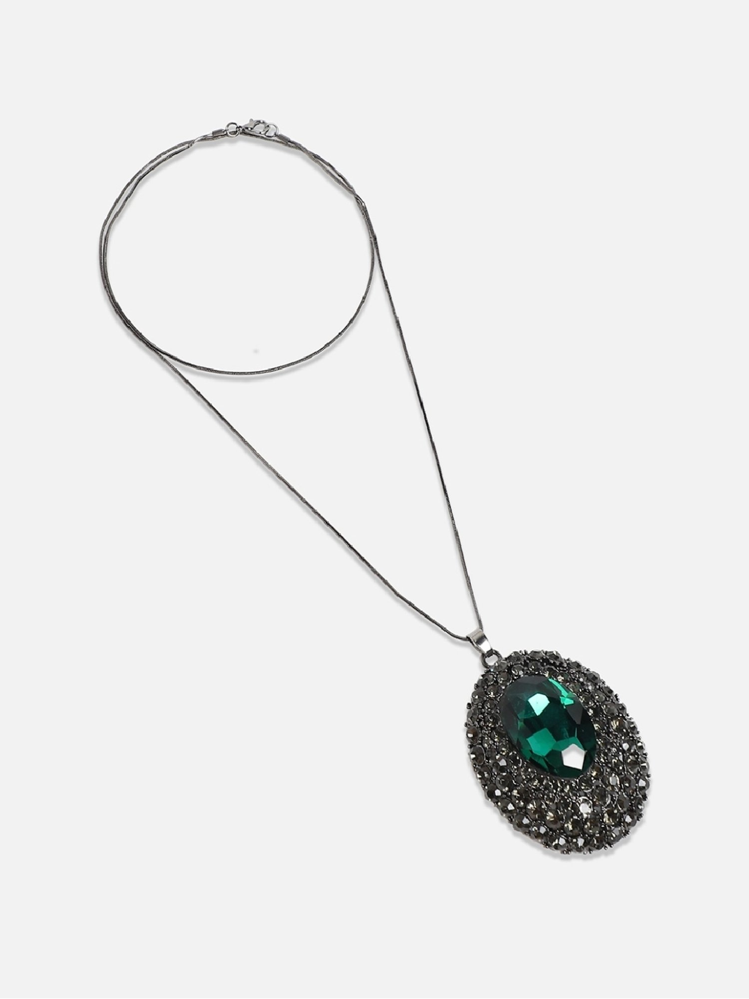 Sohi women's whispering rose pendant emerald green