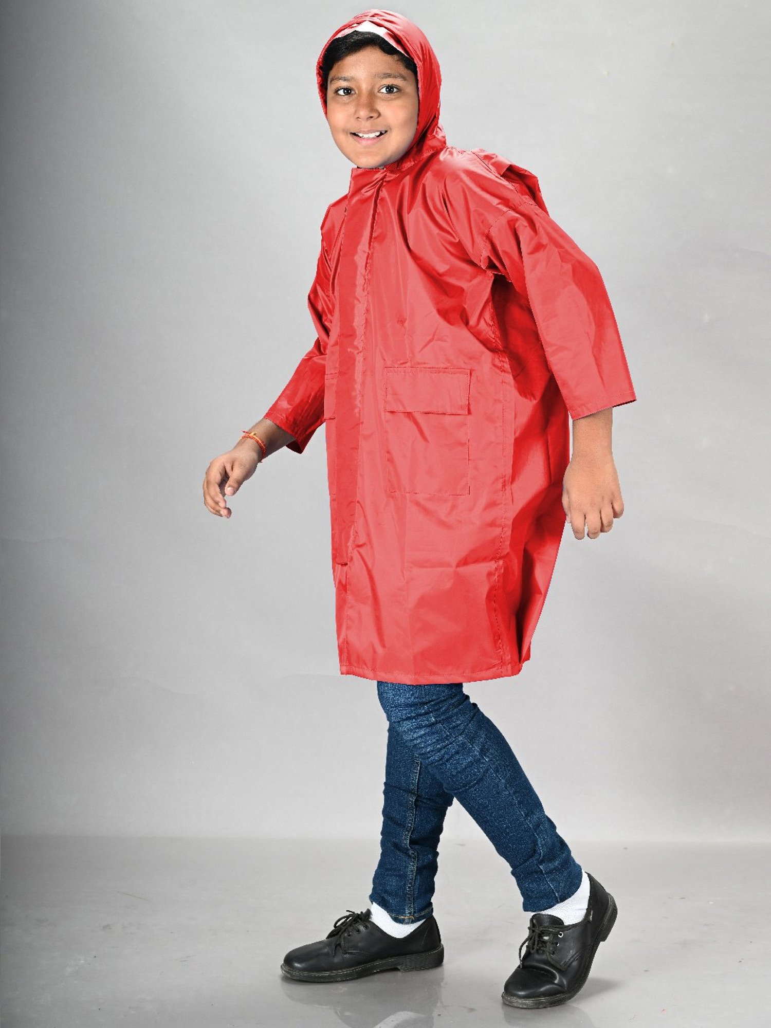 Little Surprise Box Kids Yellow Printed Full Sleeves Raincoat