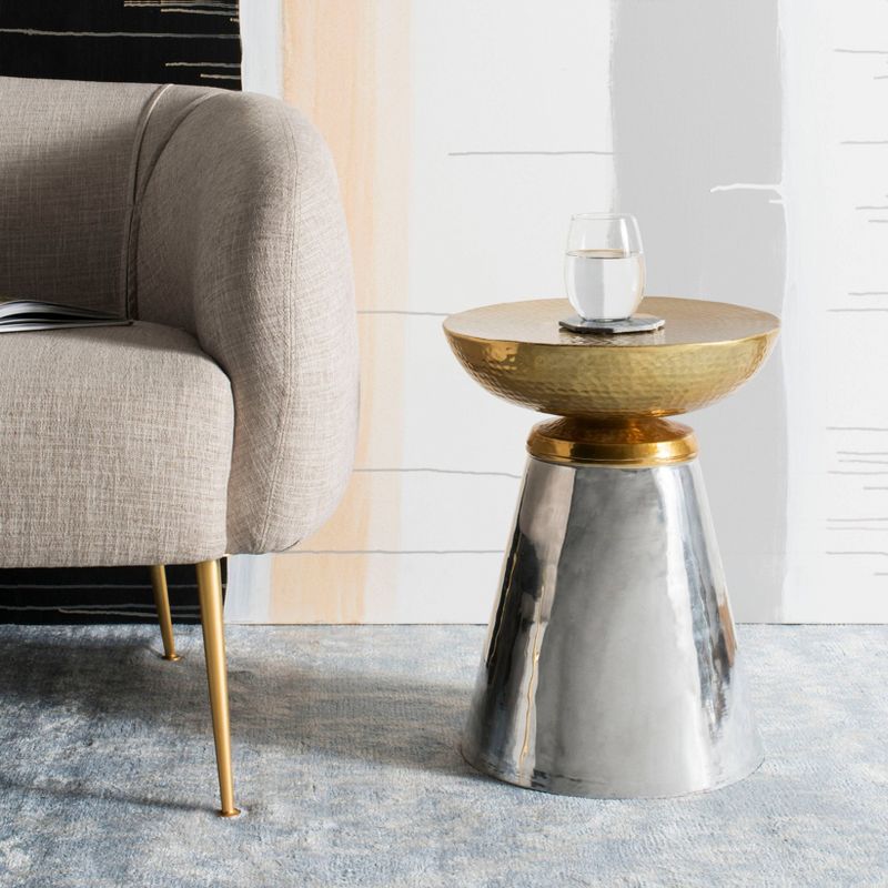 Dov Drum Side Table Gold - Safavieh