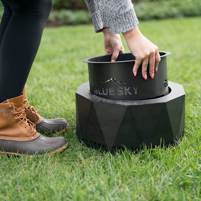 The Ridge Portable Pellet Fire Pit - Black - Blue Sky Outdoor Living