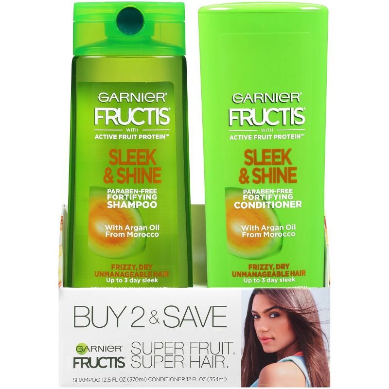 Garnier Fructis Active Fruit Protein Sleek & Shine Shampoo & Conditioner Twin Pack - 24.5 fl oz