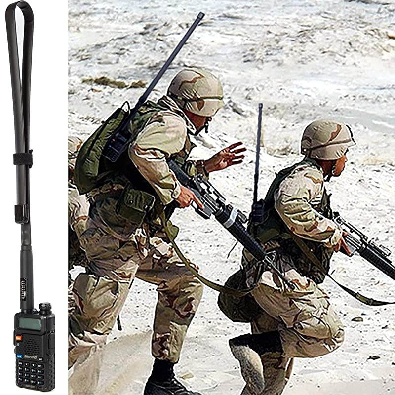 29 Inch Foldable/Tactical Raido Antenna Walkie Talkies Dual Band UV VHF/UHF 144/430Mhz Antennas Two Way Radio Connector for Kenwood Baofeng UV-5R UV82 888S F8HP Retevis H777 by  (72 cm)