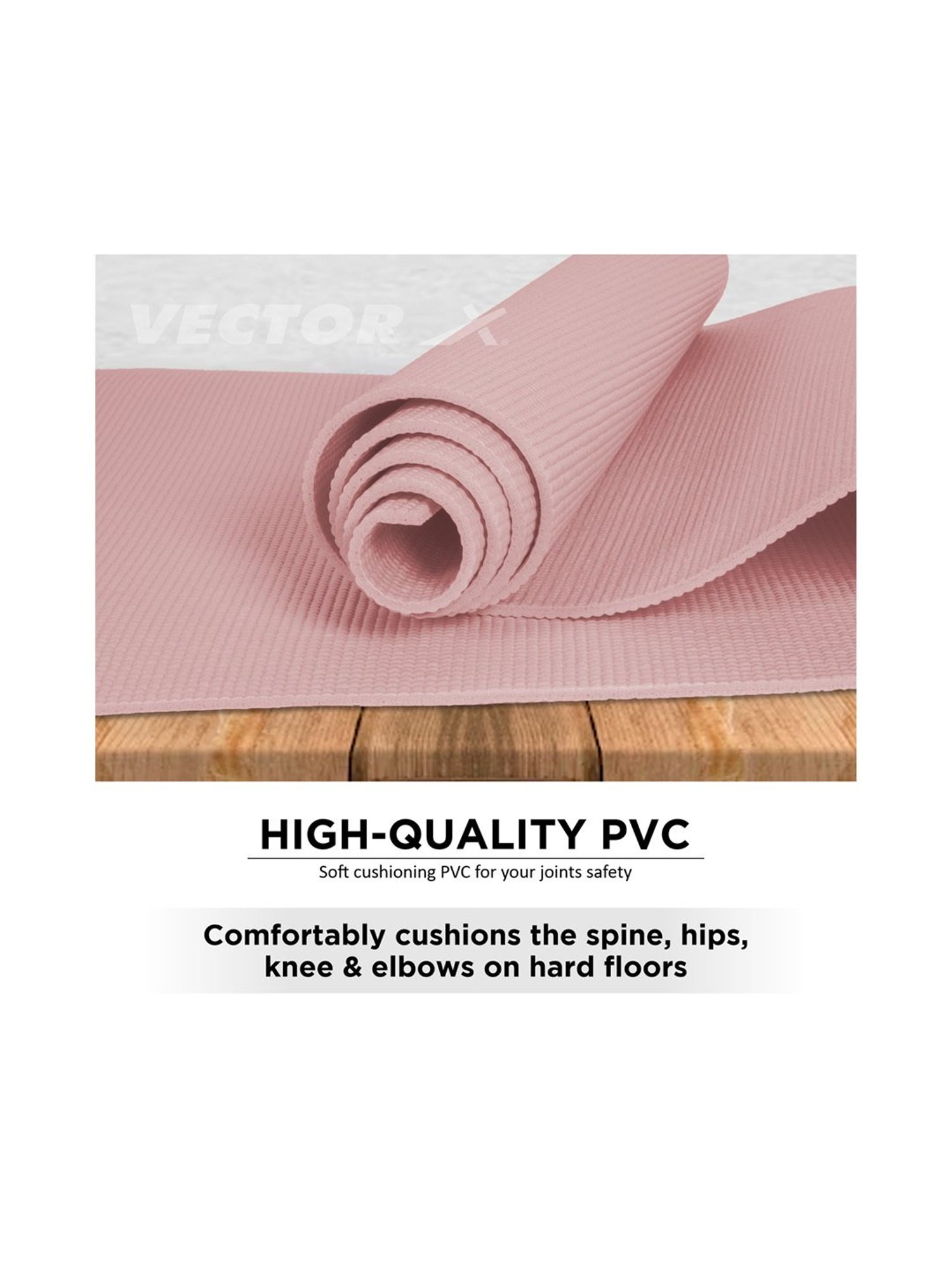 Vector X Non-Toxic Phthalate Free Yoga Matt (Pink) Size - 6MM