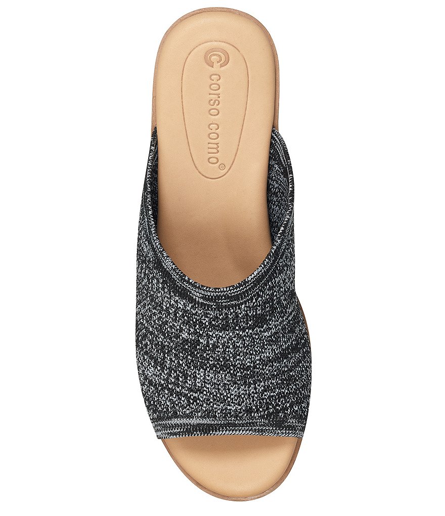 CC Corso Como Ditya Two-Tone Knit Slide Wedge Sandals
