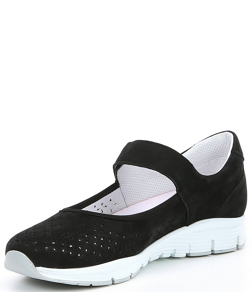 Mephisto Perforated Leather Flat Mary Janes
