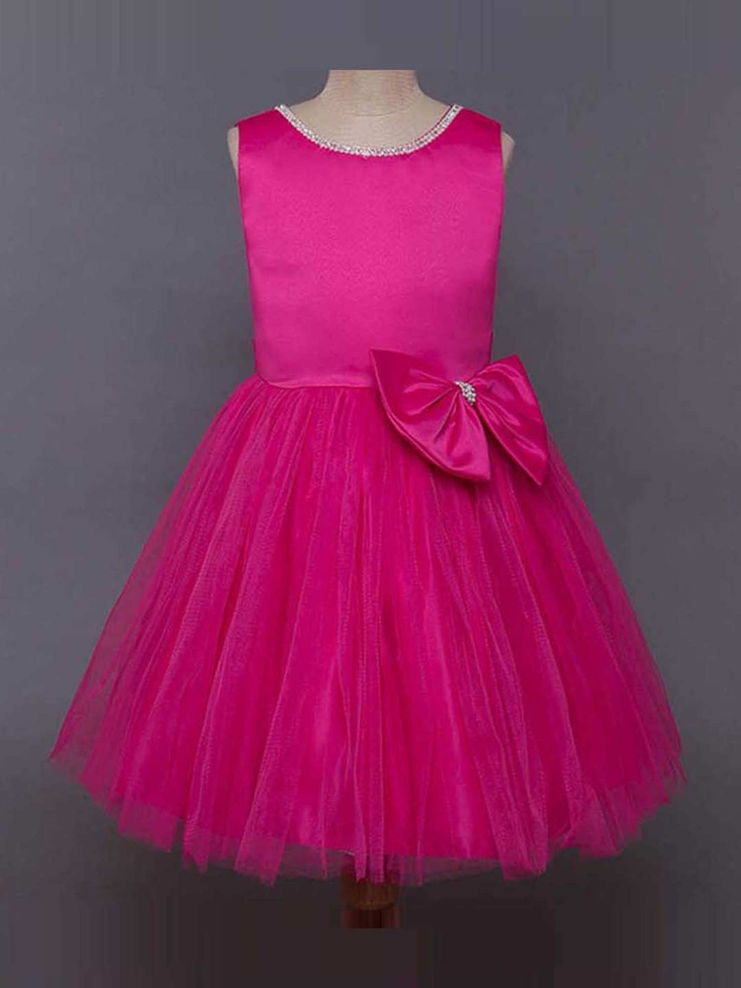The Magic Wand Kids Fuchsia Embellished Dress