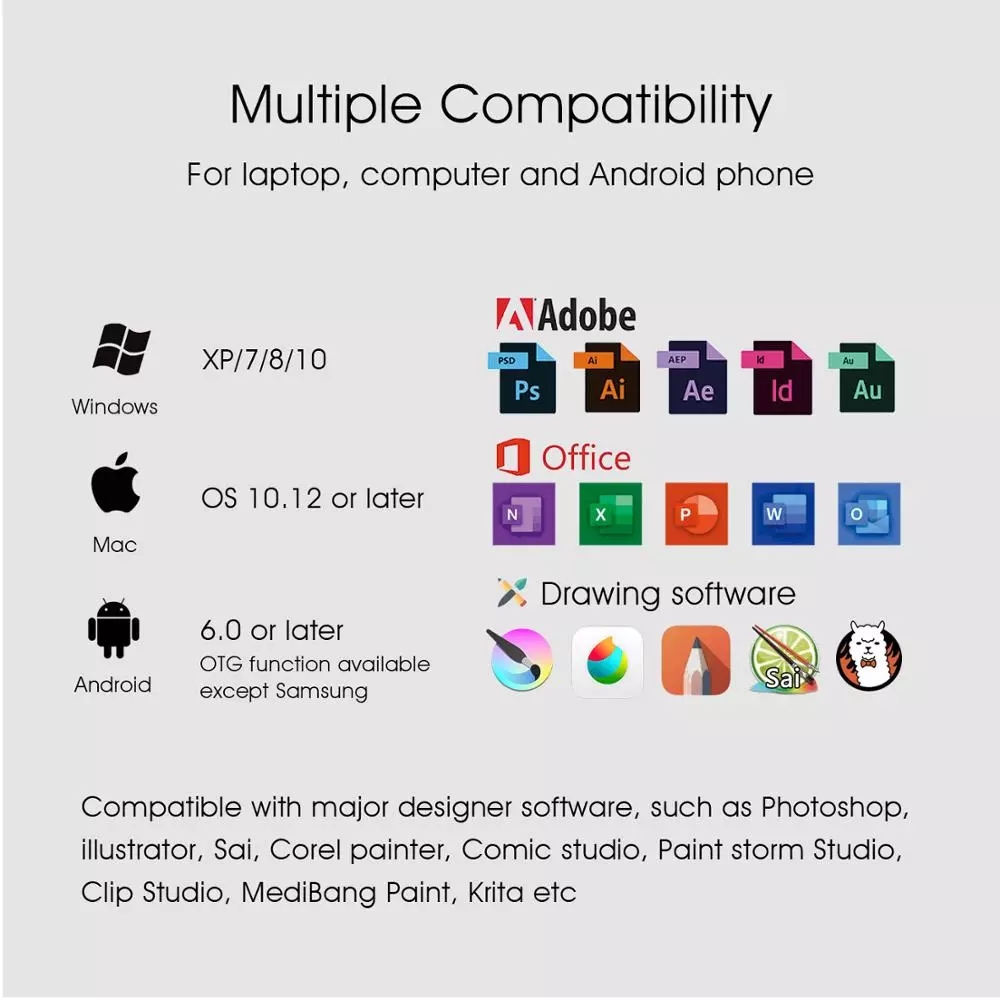 VK640 Graphic Tablet 6x4 inch Drawing Tablet Pen Tablet with Battery-Free Stylus for Android, Windows and Mac OS,Support Tilt Function