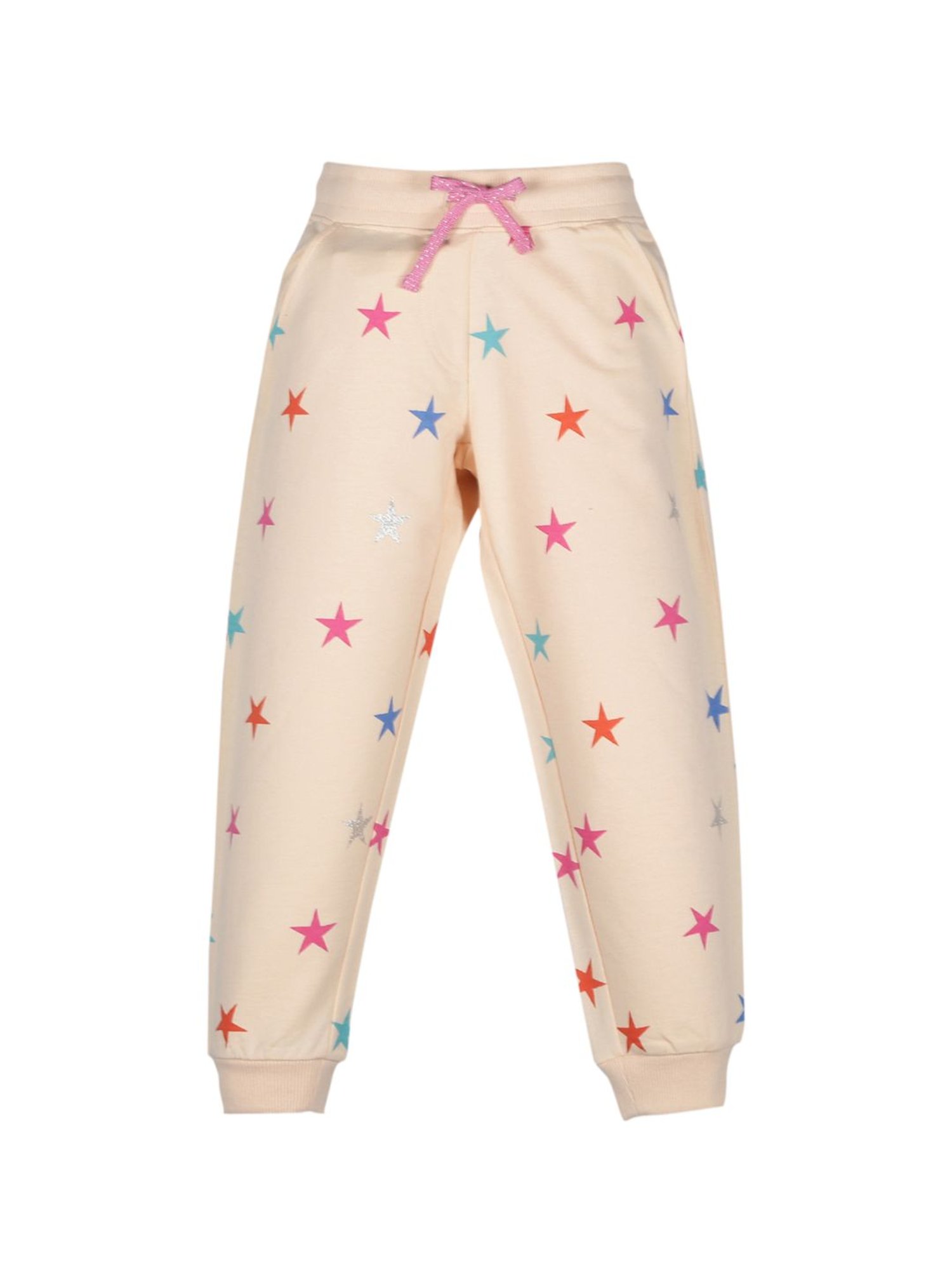 Plum Tree Girls Peach Printed  Joggers