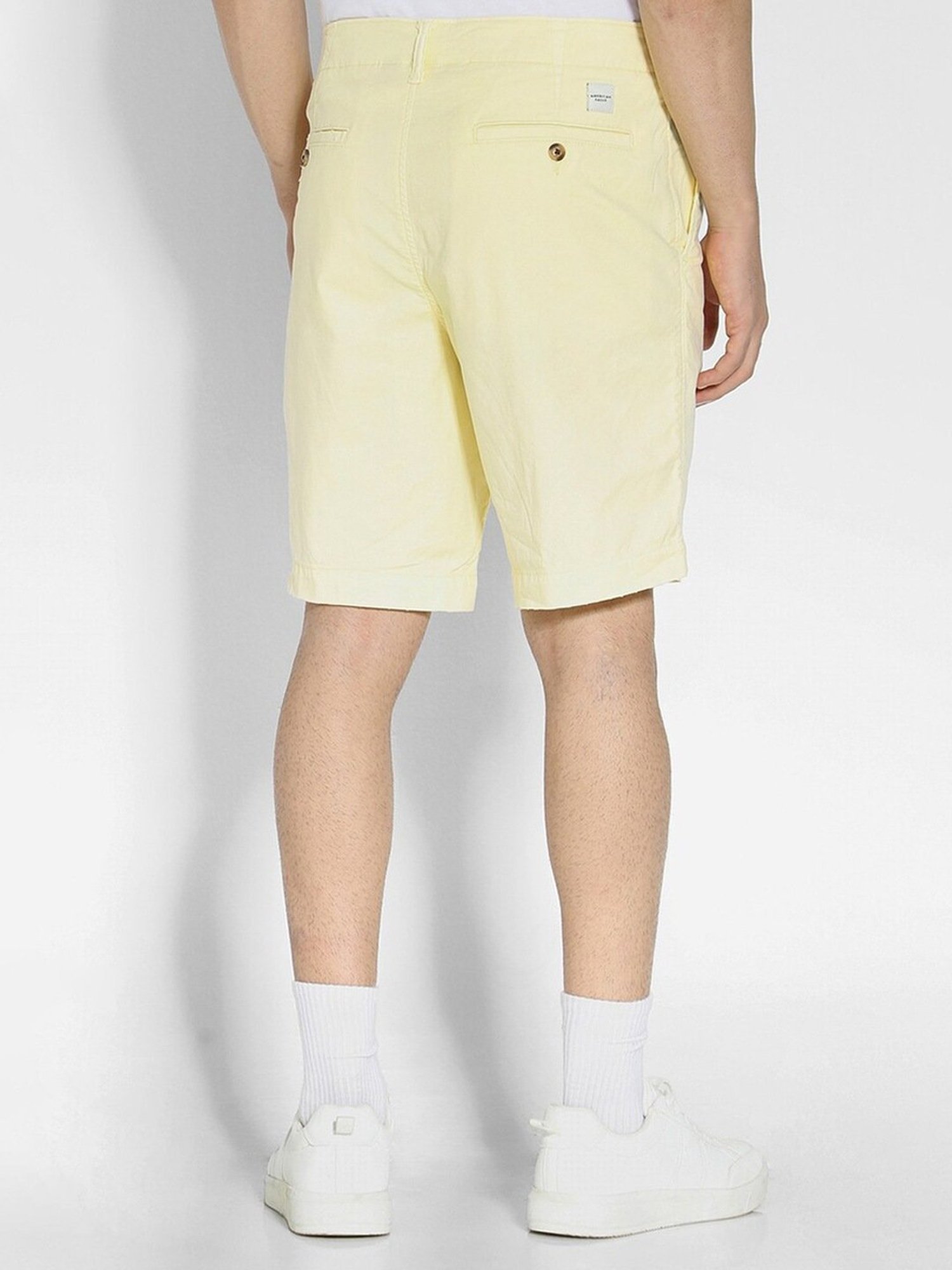 American Eagle Yellow Cotton Regular Fit Shorts