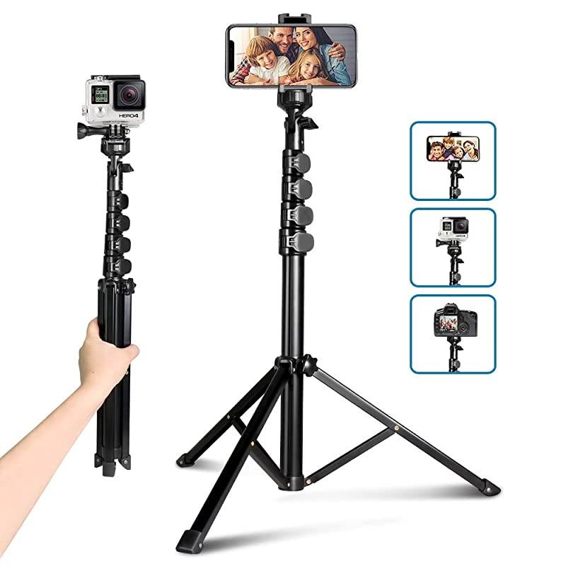 62 Phone Tripod Accessory Kits  Camera Cell Phone Tripod Stand with Bluetooth Remote and Universal Tripod Head Mount Perfect for SelfiesVideo RecordingVloggingLive Streaming