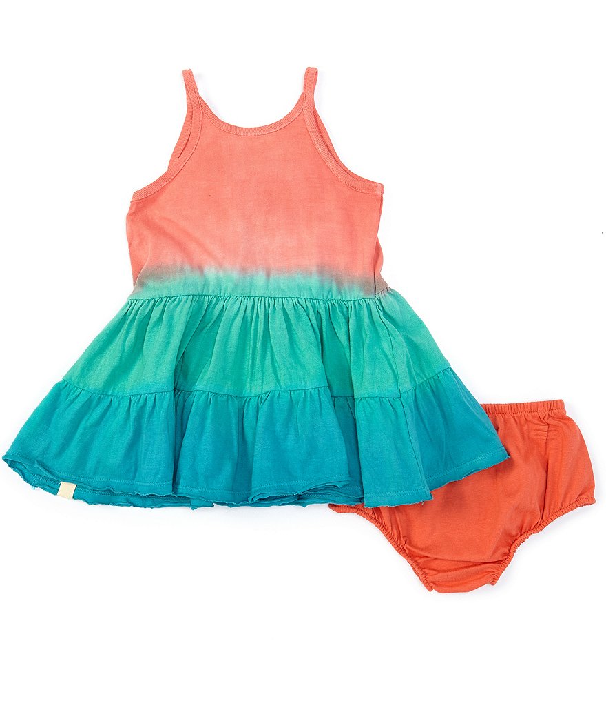 Burt's Bees Baby Girls Newborn-24 Months Dip-Dye Tiered A-Line Dress