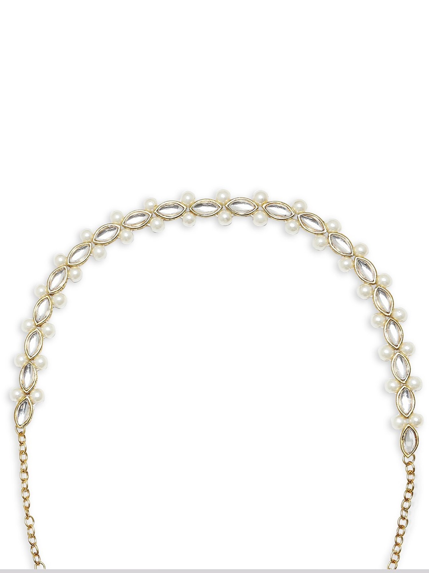 Oomph Gold Tone Kundan & Pearls Jadau Ethnic Matha Patti