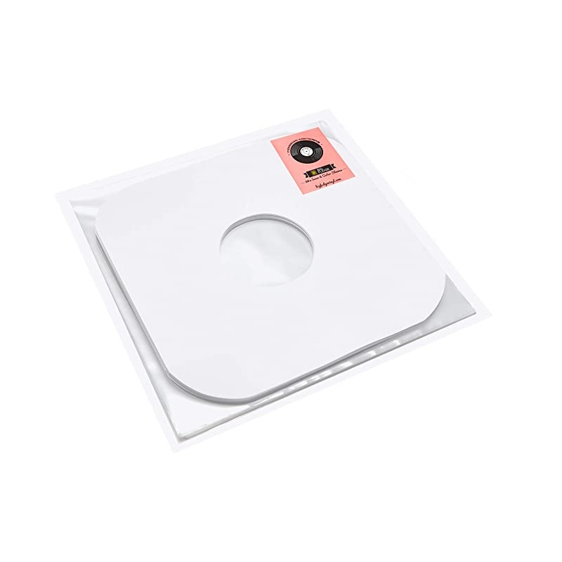 Vinyl Record Sleeves Bundle by  - 50x Record Outer Sleeves Plus 50x Record Inner Sleeves - Crystal Clear Album Sleeves and Rounded Acid Free LP Sleeves for 12" Records